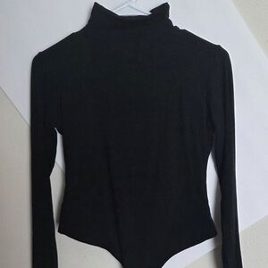 Black Turtleneck Long Sleeve Top